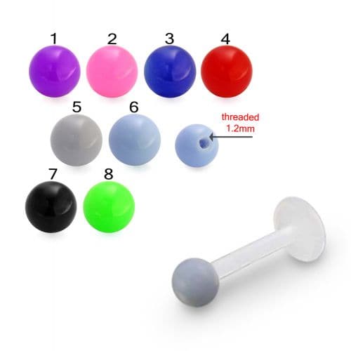 Milk White UV Labret with Plain UV Ball (Pack of 10)