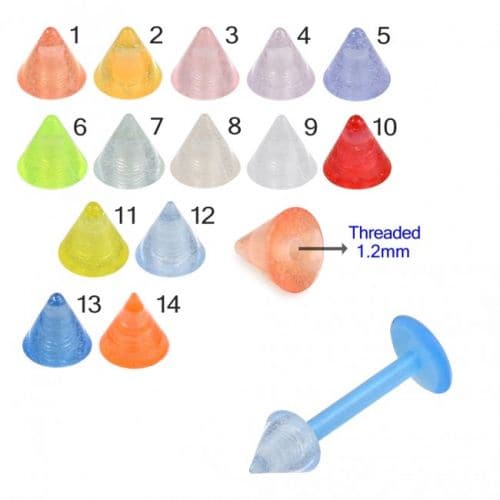 Blue UV Labret with Transparent UV Cone (Pack of 10)