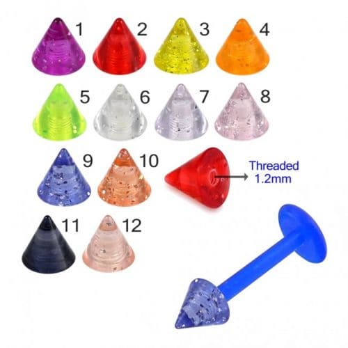 Blue UV Labret with Glitter UV Cone (Pack of 10)