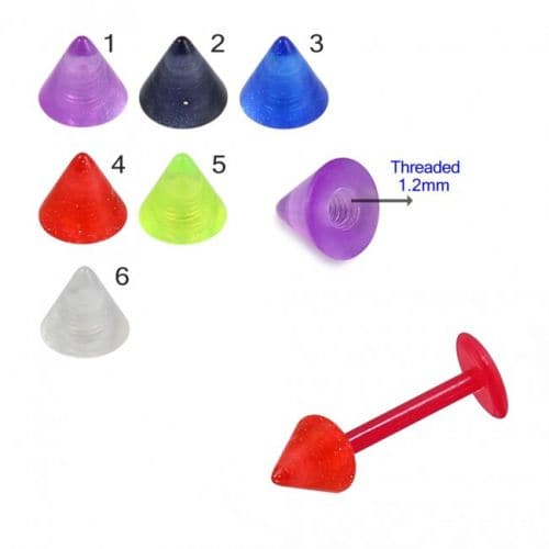 UV Red Labret with Primary Colour UV Cone (Pack of 10)