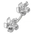 925 Sterling Silver Hibiscus Flower Pair Spinal Ring
