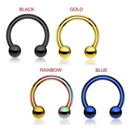 316L Surgical Steel Anodised Horseshoe CBB with Ball