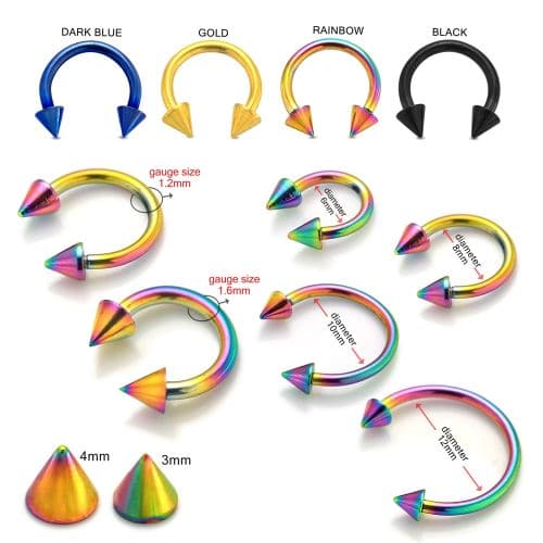 316L Surgical Steel Anodised CBB with Cone