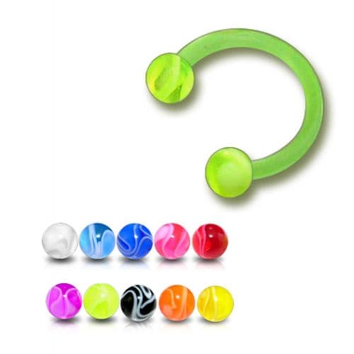 UV Circular Barbell With Marbled UV Balls (Pack of 10)