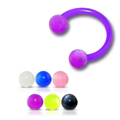 UV Circular Barbell With Glossy UV Balls (Pack of 10)