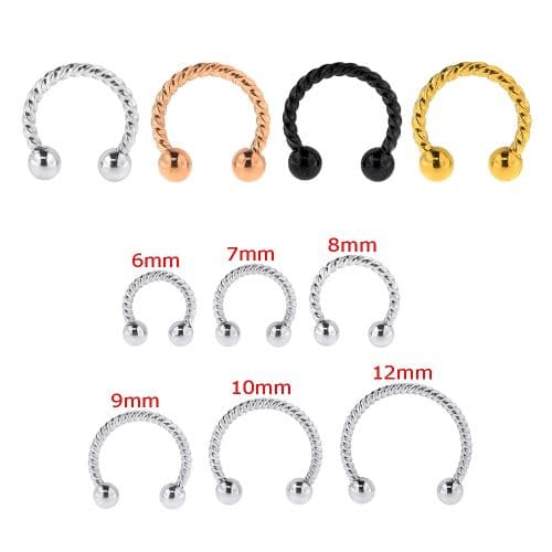 316L Surgical Steel Twisted Circular Barbell