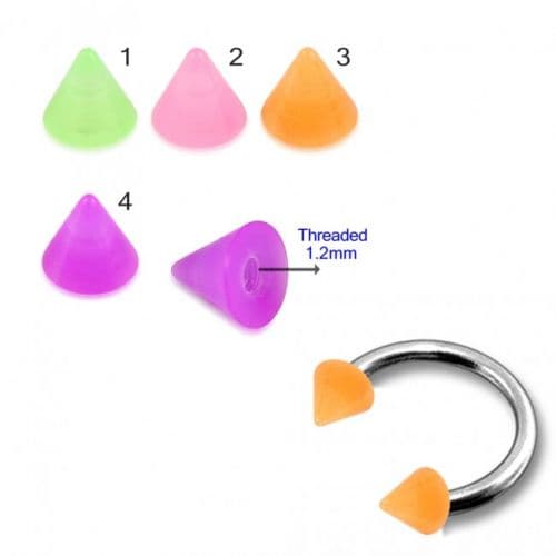 316L Surgical Steel Circular Barbell With 5 Colour UV Cones (Pack of 10)