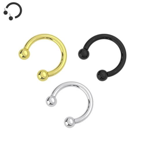 316L Surgical Steel Internally Threaded Horseshoe CBB With Ball