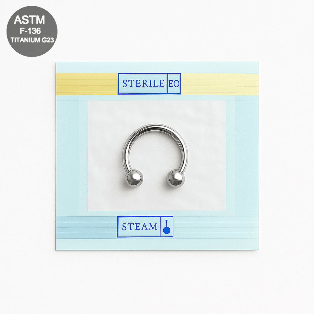 EO Gas Sterilised G23 Titanium Circular Barbell with Ball