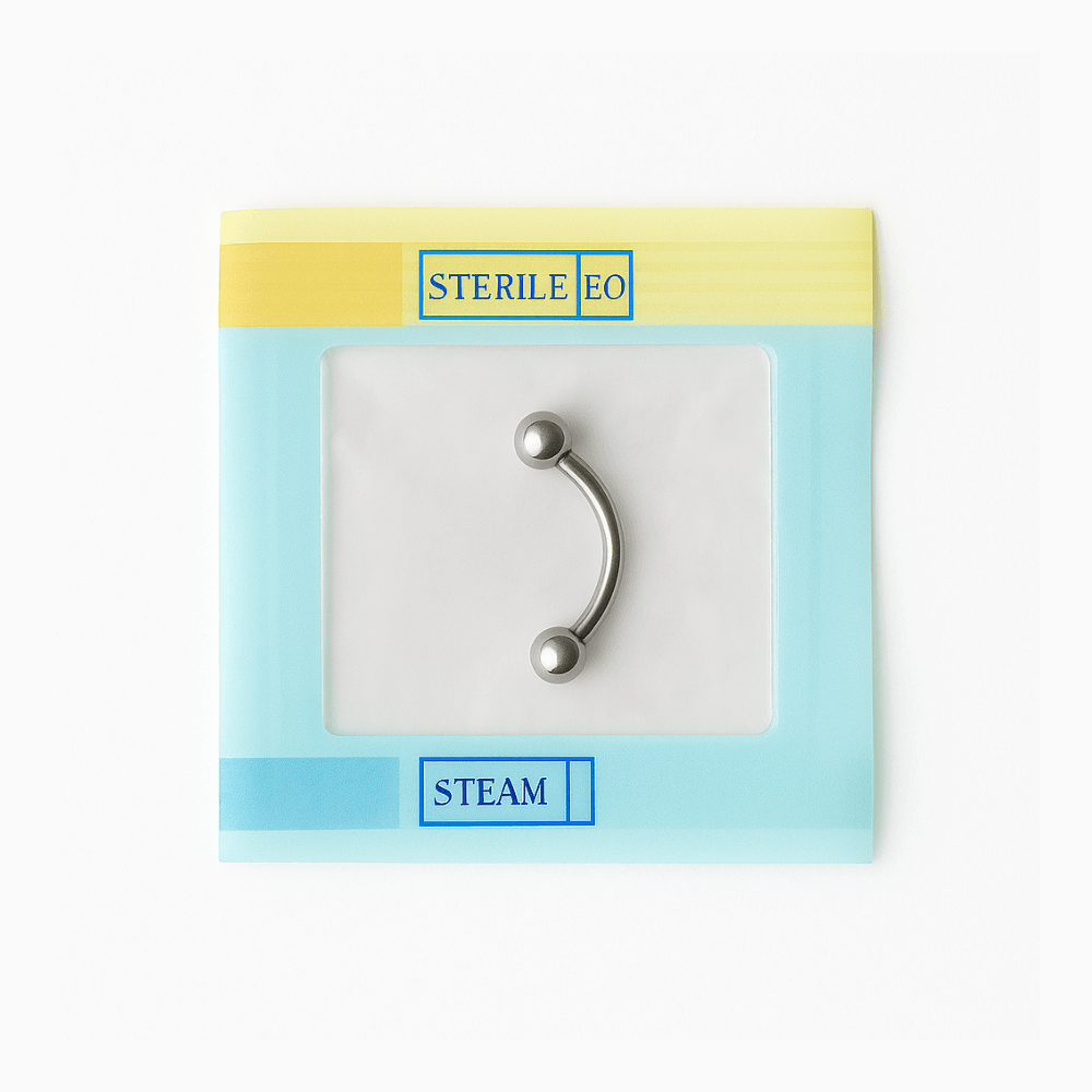 EO Gas Sterilised 316L Surgical Steel Externally Threaded Ball End Curved Bar