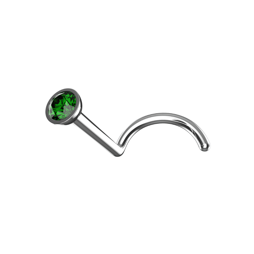 316L Surgical Steel CZ Jewelled Nose Screw