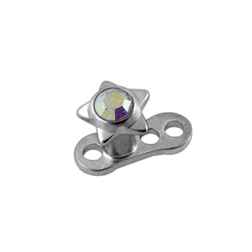 G23 Titanium Jewelled Star Top Dermal Anchor