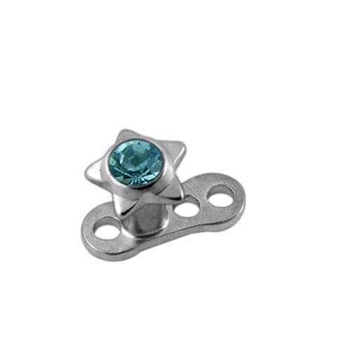G23 Titanium Jewelled Star Top Dermal Anchor