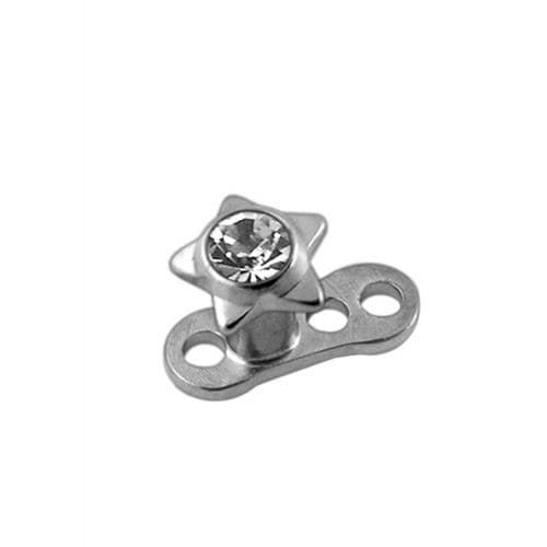 G23 Titanium Jewelled Star Top Dermal Anchor