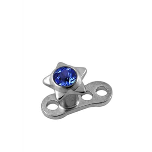 G23 Titanium Jewelled Star Top Dermal Anchor