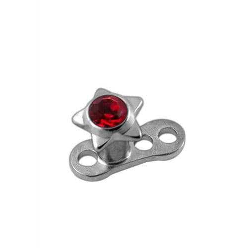 G23 Titanium Jewelled Star Top Dermal Anchor