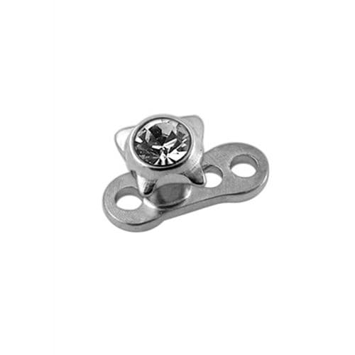 G23 Titanium Jewelled Star Top Dermal Anchor