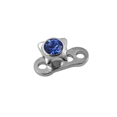 G23 Titanium Jewelled Star Top Dermal Anchor