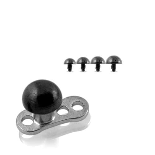 G23 Titanium Base Dermal Anchors with Half Ball