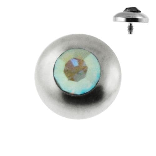 316L Surgical Steel Bezel Set Jeweled Dermal Anchor Tops