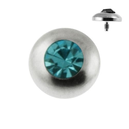 316L Surgical Steel Bezel Set Jeweled Dermal Anchor Tops