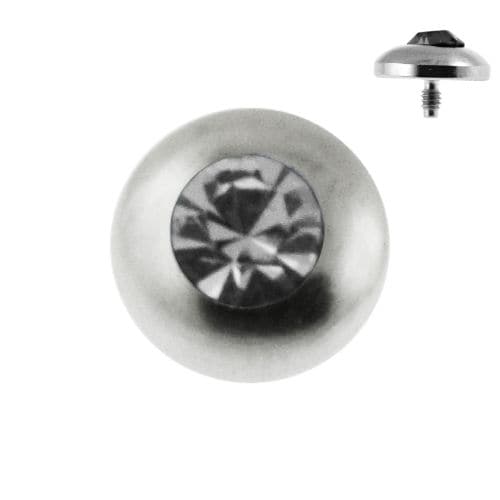 316L Surgical Steel Bezel Set Jeweled Dermal Anchor Tops