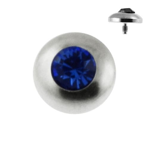 316L Surgical Steel Bezel Set Jeweled Dermal Anchor Tops