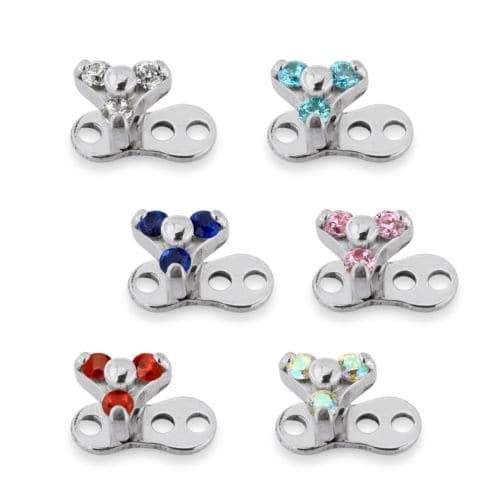 G23 Titanium Zircon Jewelled Micro Dermal Anchor Top