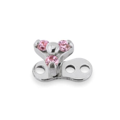 G23 Titanium Zircon Jewelled Micro Dermal Anchor Top