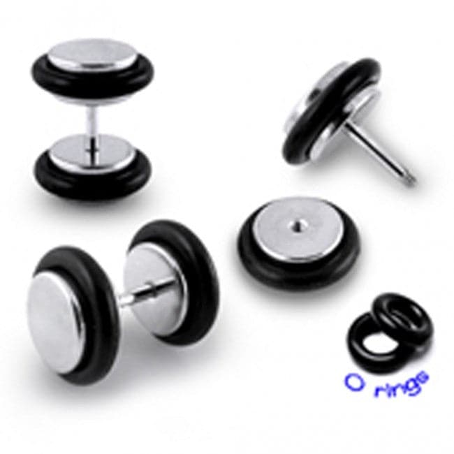 316L Surgical Steel Plain Fake Plug and O rings