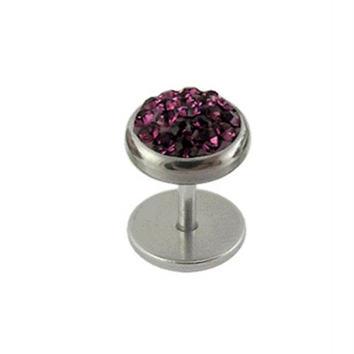 316L Surgical Steel Multi Crystal Jewelled Fake Ear Plug