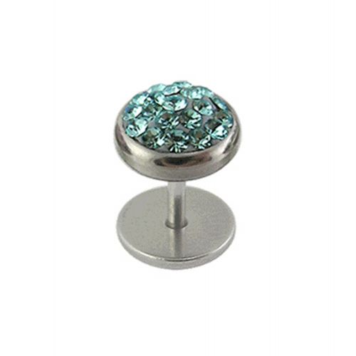 316L Surgical Steel Multi Crystal Jewelled Fake Ear Plug
