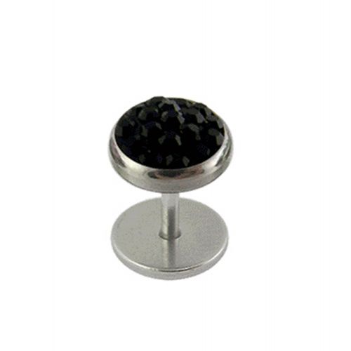 316L Surgical Steel Multi Crystal Jewelled Fake Ear Plug
