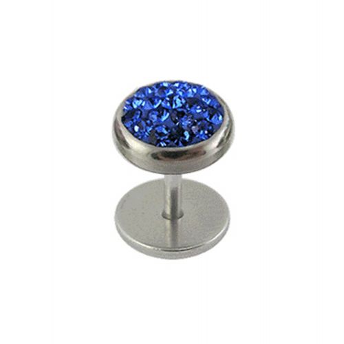 316L Surgical Steel Multi Crystal Jewelled Fake Ear Plug