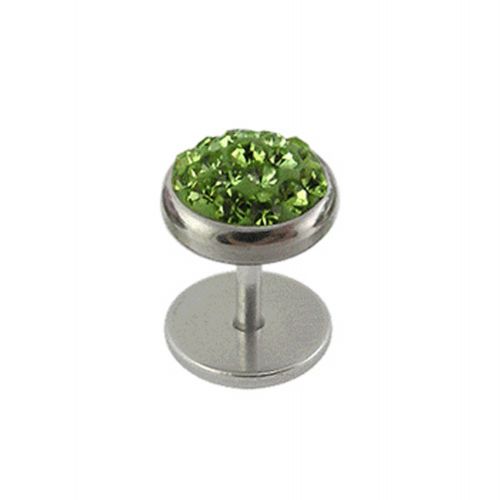 316L Surgical Steel Multi Crystal Jewelled Fake Ear Plug