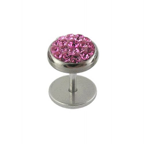 316L Surgical Steel Multi Crystal Jewelled Fake Ear Plug