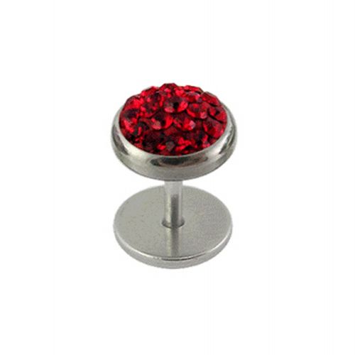 316L Surgical Steel Multi Crystal Jewelled Fake Ear Plug