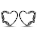 316L Surgical Steel Jewelled Swirling Snake on Heart Closure Ring