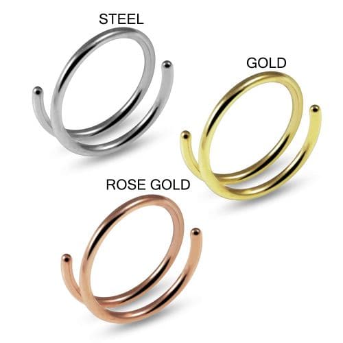 316L Surgical Steel Double Hoop Seamless Continuous Nose Ring