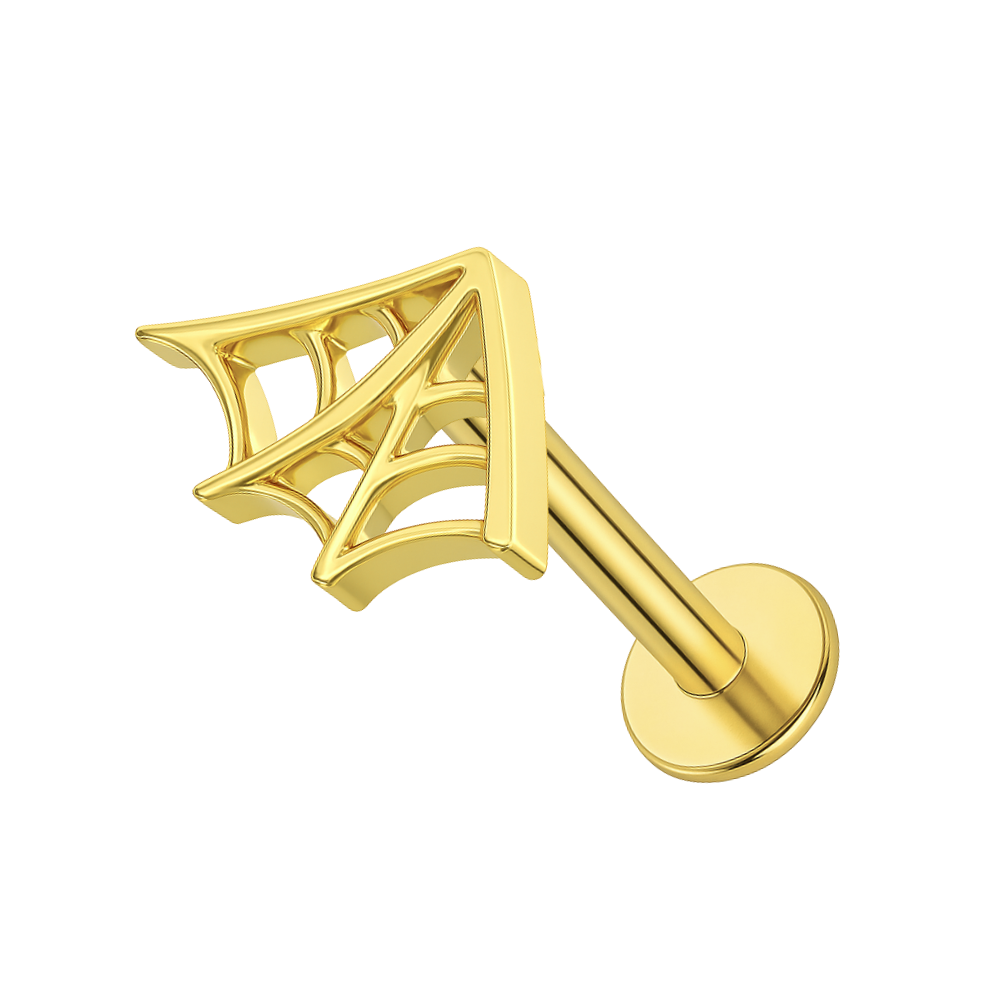 G23 Titanium Spider Web Threadless Flatback Stud