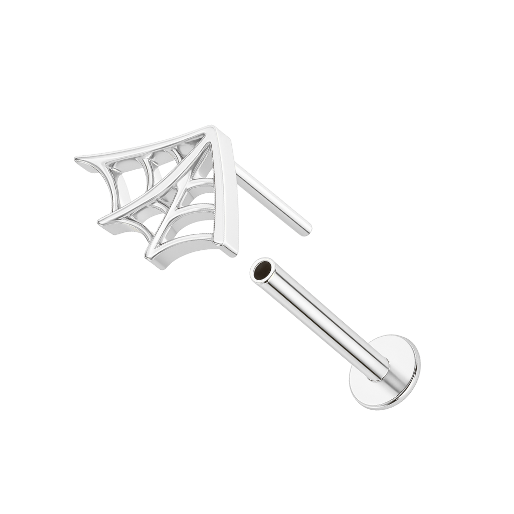G23 Titanium Spider Web Threadless Flatback Stud