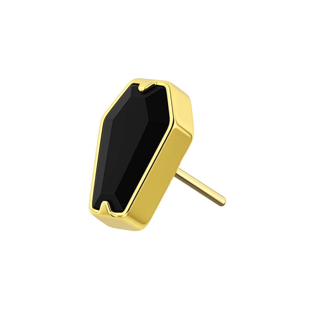 G23 Titanium CZ Jewelled Coffin Threadless Top