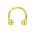 14K Gold Internally Threaded Circular Barbell