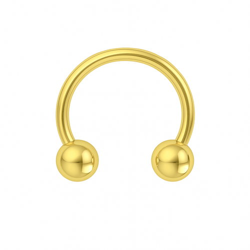 14K Gold Internally Threaded Circular Barbell