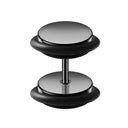 316L Surgical Steel Plain Black Fake Plug With O rings
