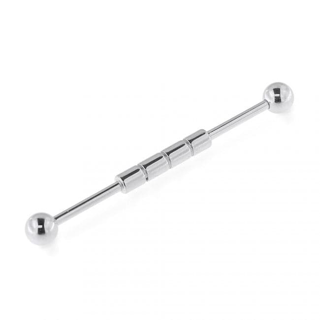 316L Surgical Steel Striped Center Ear Industrial Barbell