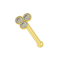 9K Gold Triple Stone Nose Bone