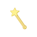 9K Gold Star Cut Design Nose Bone