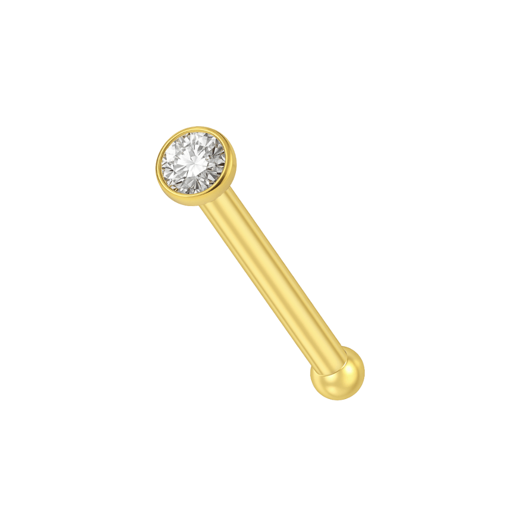 9K Gold Genuine Crystal Jewelled Nose Bone