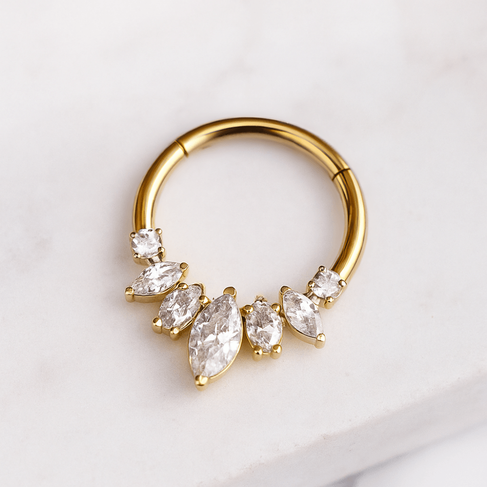 316L Surgical Steel CZ adorned pave segment clicker